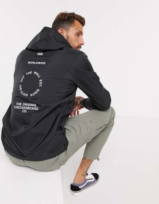 Vans distorted off the wall black anorak jacket shop