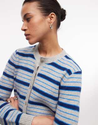 Vans - Dolly - Gilet à rayures - Gris ciment/bleu azur vif