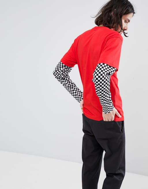 vans red checkerboard shirt