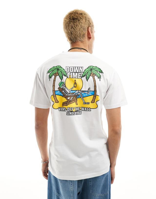 Vans - down time back print t-shirt in white