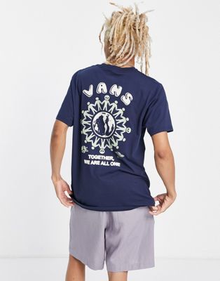 Vans down to earth back print t-shirt in navy