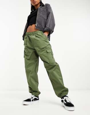 Vans drawstring cargo pants in khaki | ASOS