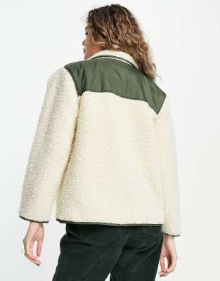 Vans Cozy sherpa jacket in off-white