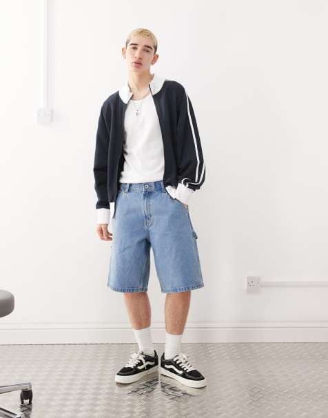 Vans – Drill Chore – Blå, tvättade jeansshorts med ledig passform - view 1