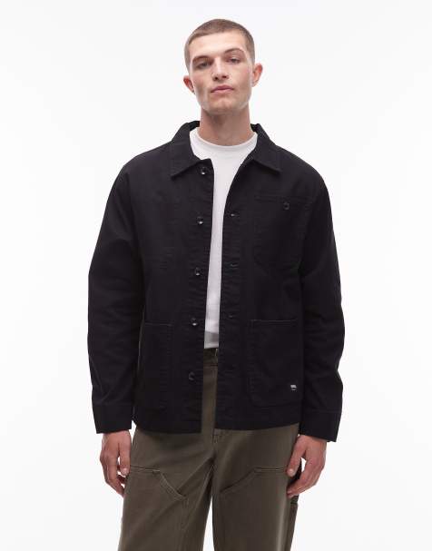 Vans drill chore canvas jacket in black - view 1