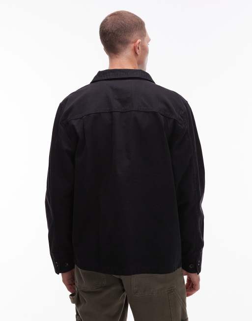 Vans drill chore canvas jacket in black, 3 of 5