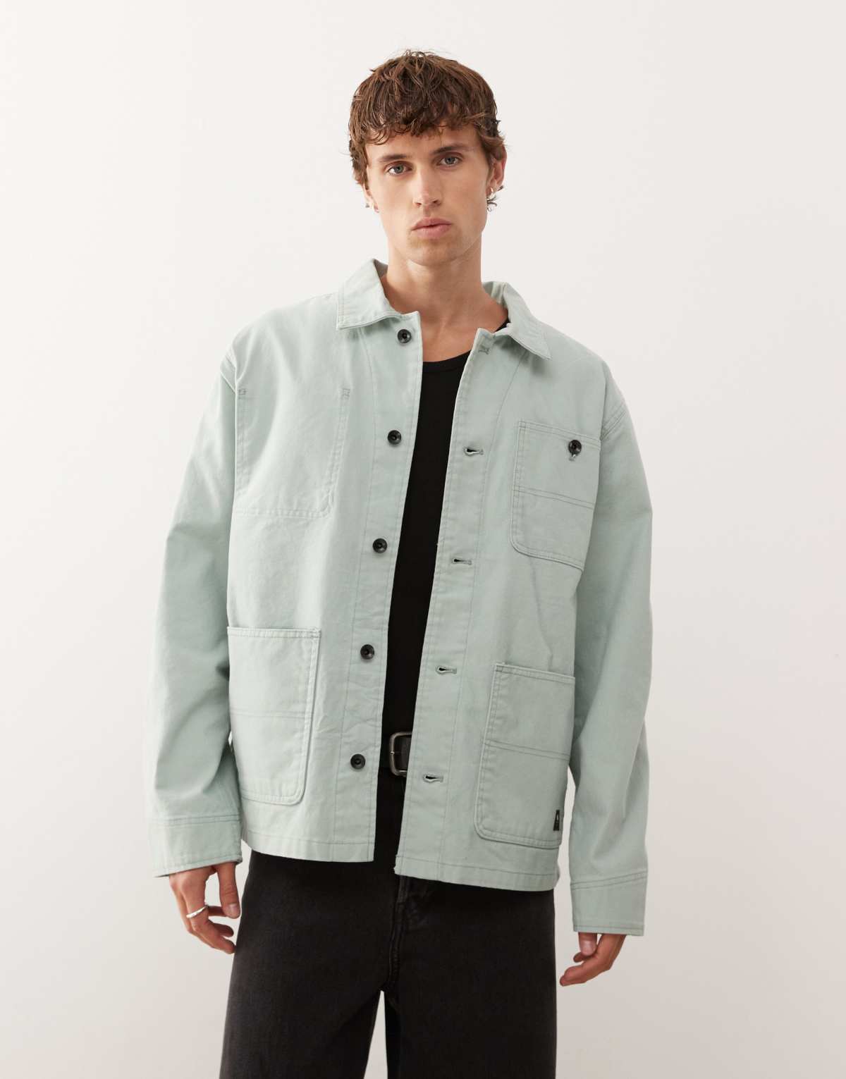 Vans Drill chore canvas jacket in gray olive