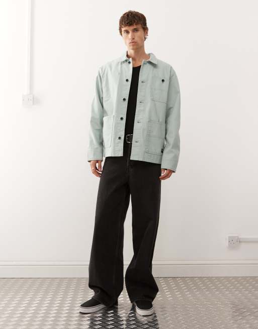 Vans Drill chore canvas jacket in gray olive ASOS