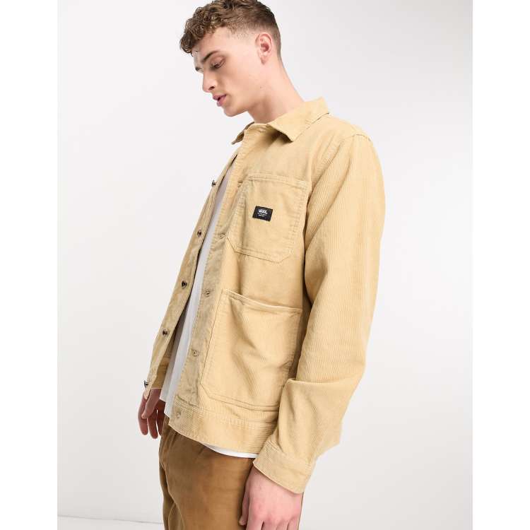 Vans drill chore cord jacket in sand ASOS