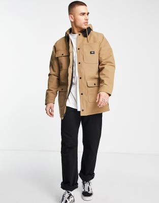 tan hooded coat