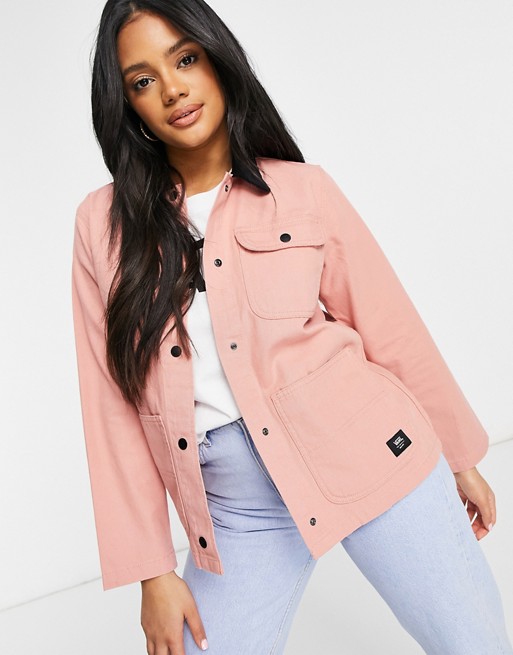 Vans drill chore jacket in pink