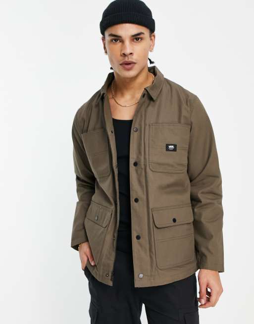 Vans drill chore jacket lined in brown | ASOS