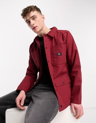 Vans drill chore lined jacket in burgundy