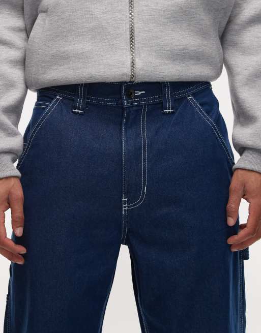Vans drill chore loose fit carpenter denim jeans in indigo, 5 of 5