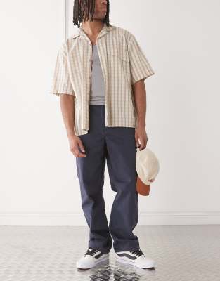 Vans Vans drill chore loose fit carpenter jeans with vintage wash in dark navy