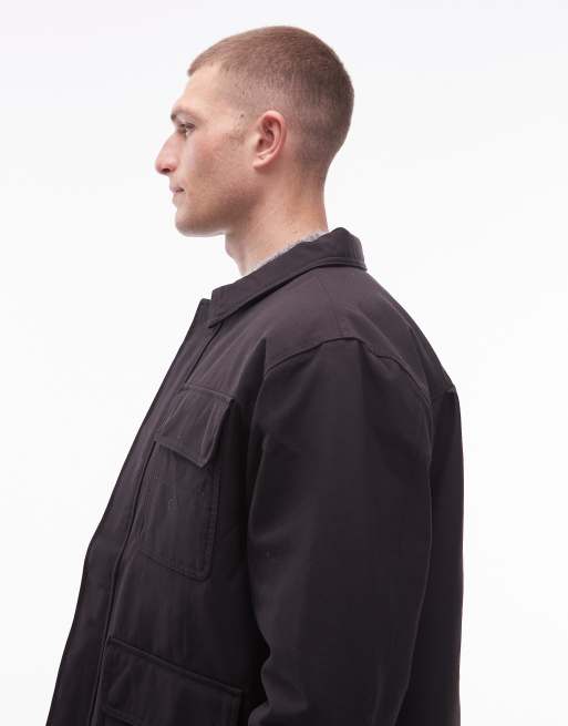 Vans drill chore nylon jacket in black, 4 of 5