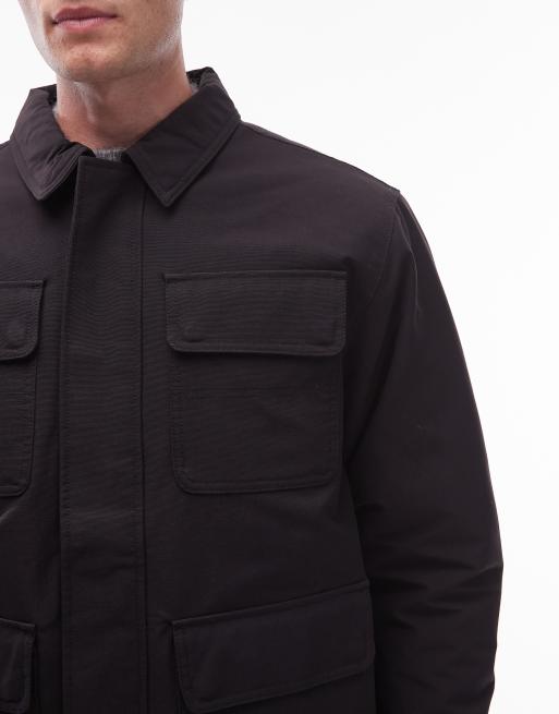 Vans drill chore nylon jacket in black, 5 of 5