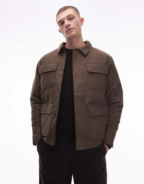 Vans drill chore nylon jacket in brown - view 1