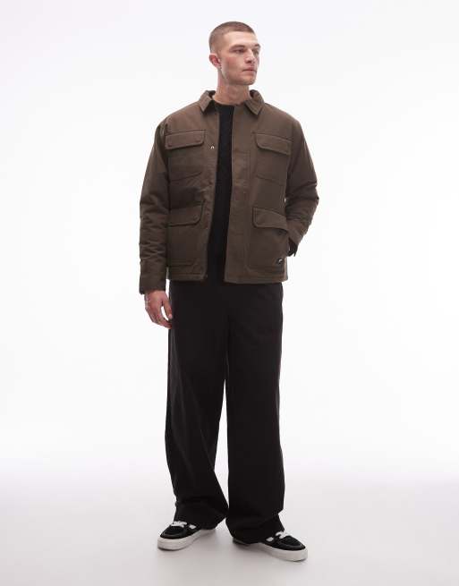 Vans drill chore nylon jacket in brown, 2 of 5