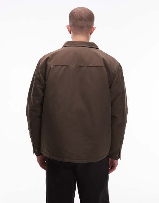 Vans drill chore nylon jacket in brown, 3 of 5