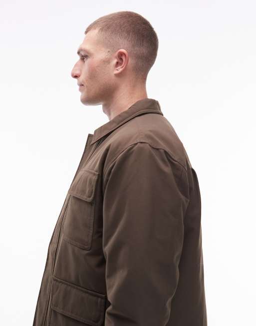 Vans drill chore nylon jacket in brown, 4 of 5