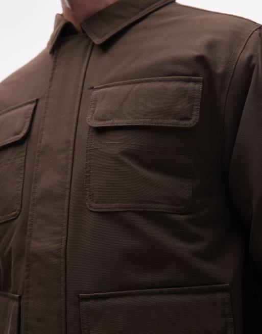 Vans drill chore nylon jacket in brown, 5 of 5