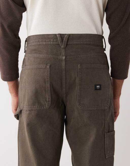 Vans Drill Chore Pantaloni ampi in denim marrone scuro ASOS