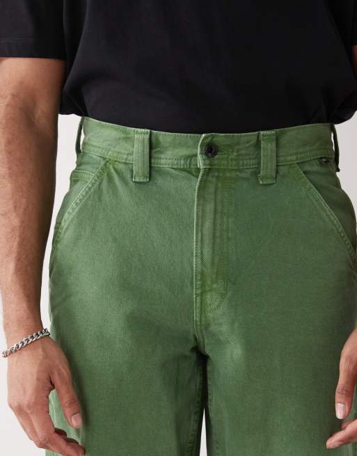 Vans Drill Chore Pantaloni ampi in denim verdi ASOS