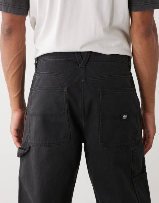 Vans Drill Chore Pantaloni neri ampi lavaggio vintage ASOS