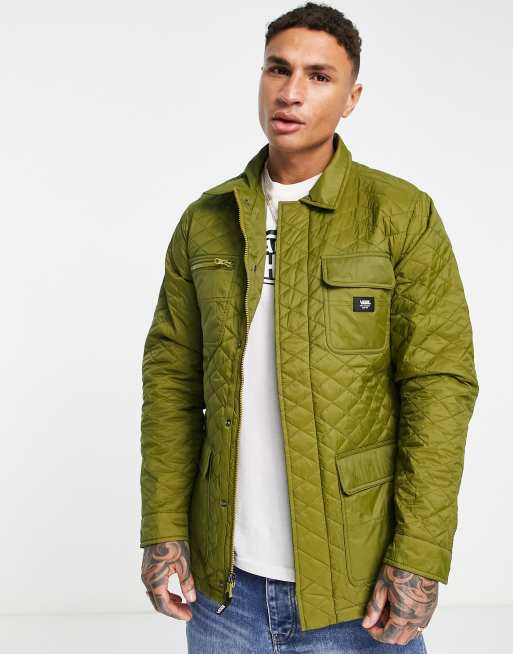 Vans Drill Chore quilted coach jacket in green | ASOS