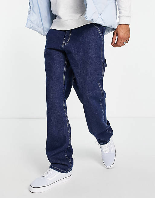 Vans Drill Chore relaxed denim trousers in blue | ASOS