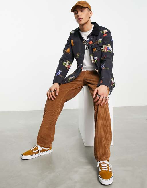 Vans Drill Chore Still Life printed coach jacket in black ASOS