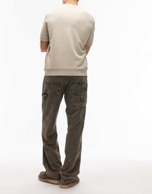 Vans - Drill chore - Timmermansbroek met losse pasvorm en acid wash in groen, 2 van 5