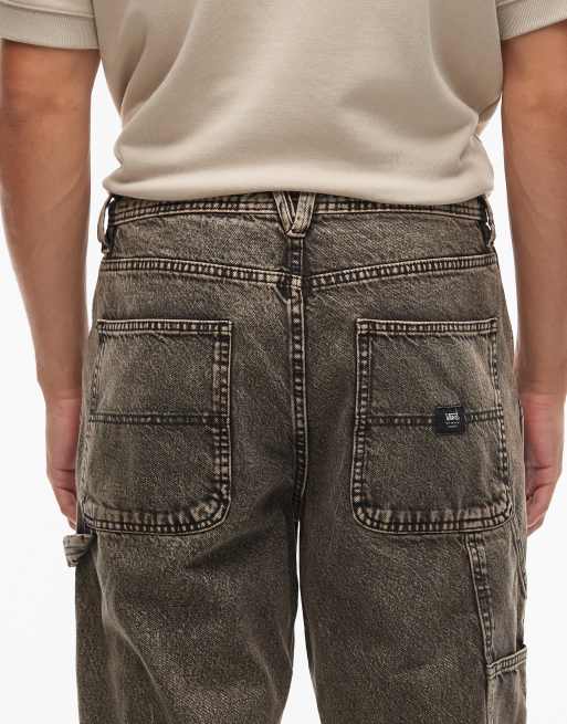 Vans - Drill chore - Timmermansbroek met losse pasvorm en acid wash in groen, 5 van 5