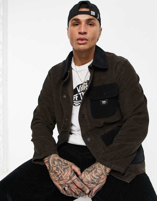 Vans Drill Chore two tone coach jacket in brown and black 
