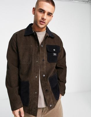 Vans Drill Chore two tone coach jacket in brown and black