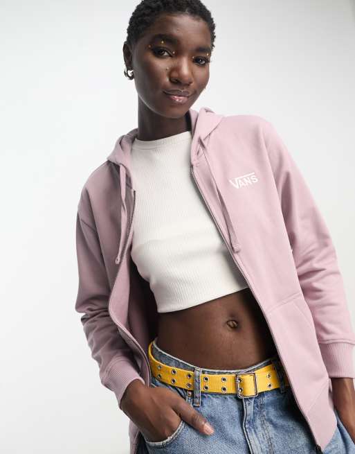 Vans Drop V crop hoodie in pink Exclusive at ASOS