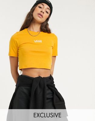 Vans Drop V cropped t-shirt in yellow 