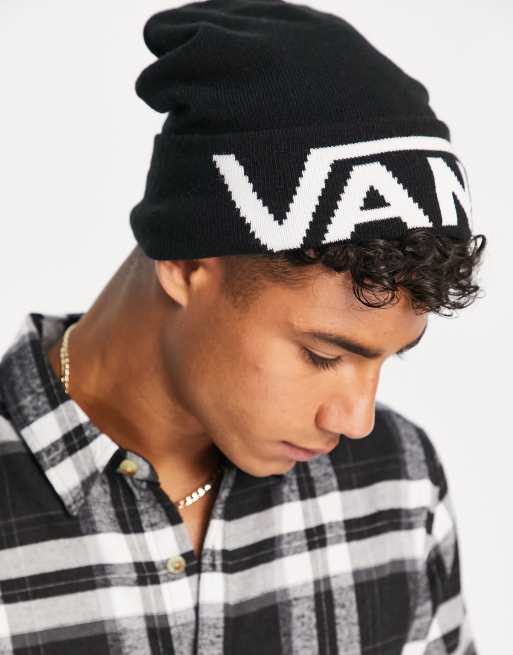 in beanie cuff | V black Vans Drop ASOS