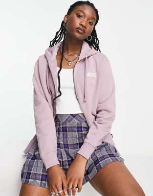 Vans – Drop V – Różowa zapinana na zamek bluza z kapturem o krótkim fasonie – Tylko w ASOS