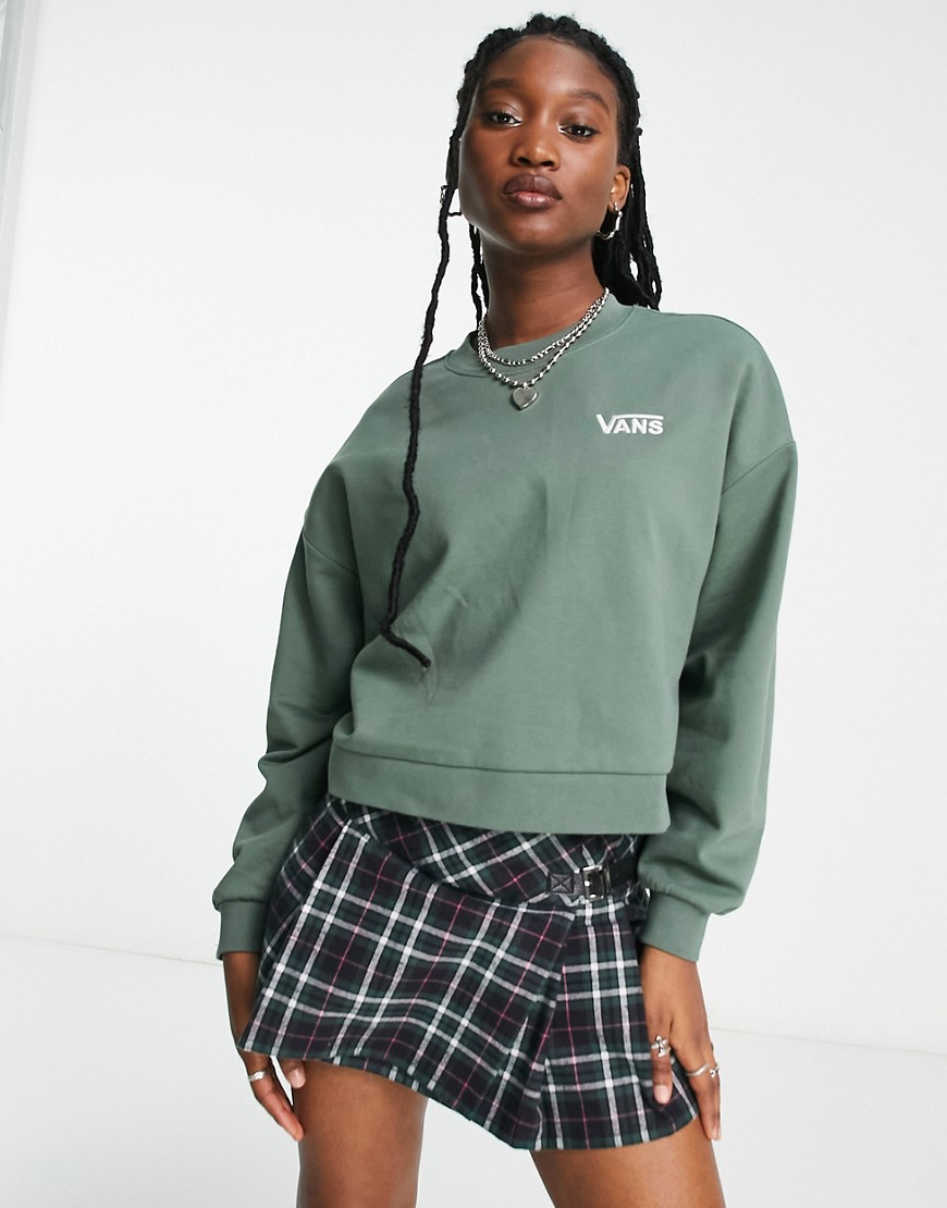 Vans Drop V sweatshirt in green Exclusive at ASOS