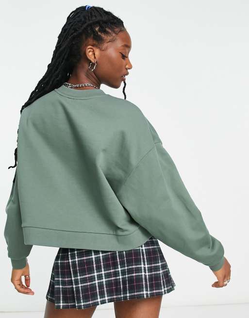 Vans Drop V sweatshirt in green Exclusive at ASOS