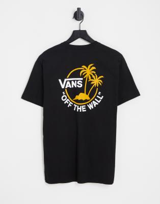 Vans dual palm back print t-shirt in black 