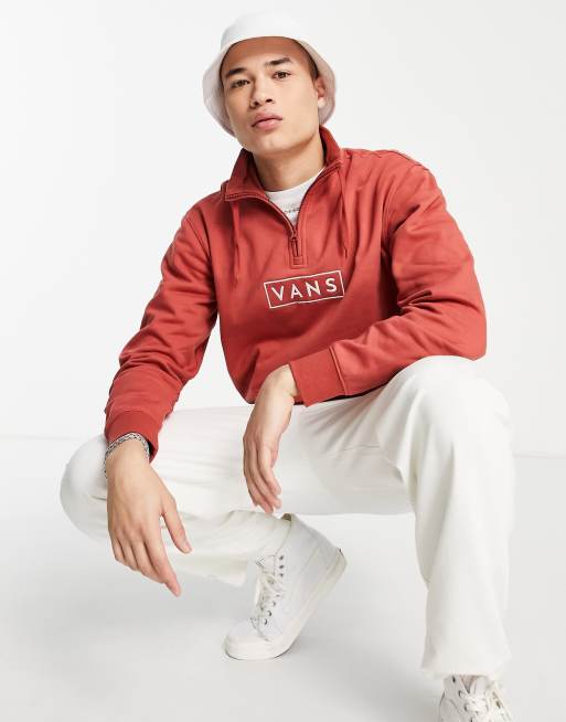 Vans red zip up on sale hoodie