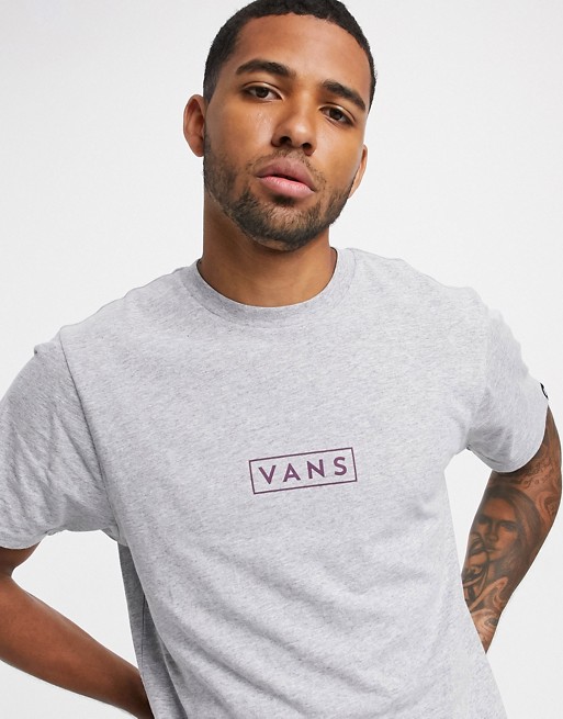 Vans Easy Box t-shirt in grey/purple
