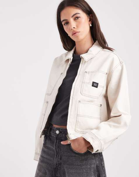 Vans Emily boxy workwear jacket in natural seed