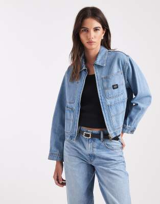 Vans - Emily - Veste de travail coupe carrée - Bleu délavé