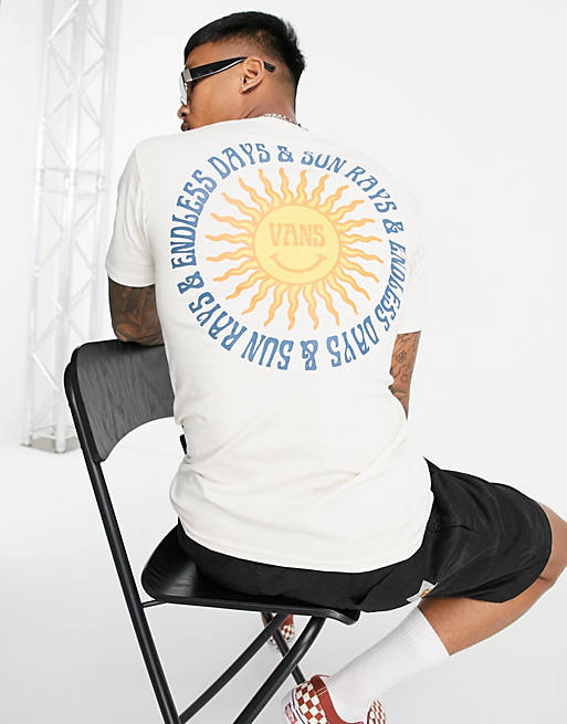 Vans Endless Rays back print t-shirt in off white