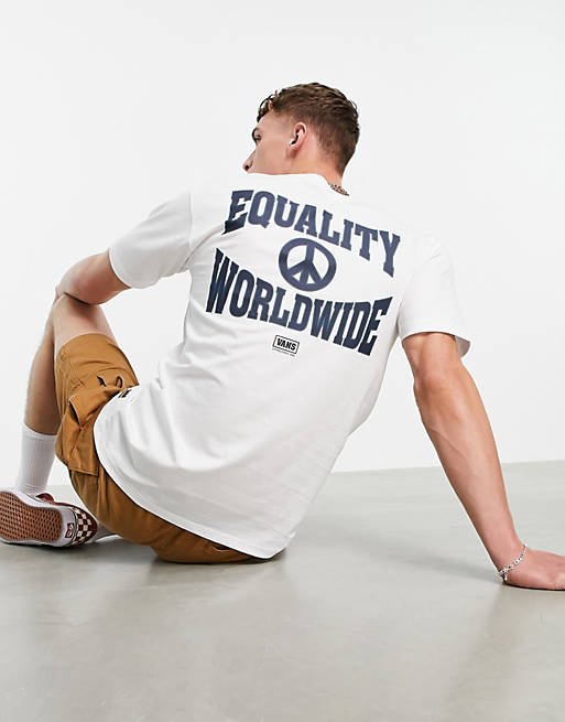 Vans Equality back print t-shirt in white