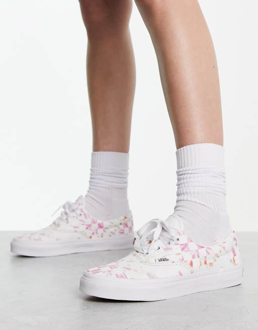 Vans damier avec rose sale